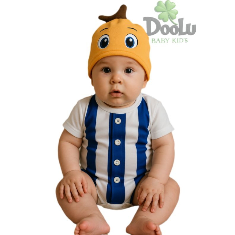 Body de Bebê Banana de Pijama + Touca Kit body Mesversario Tematico em Oferta na Shopee