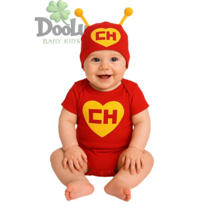 Body de Bebê Chapolin + Touca Kit Mesversário Temático em Oferta na Shopee