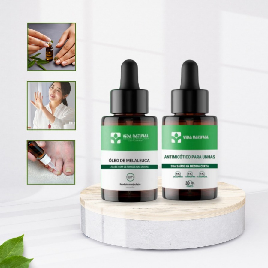 Kit 1 unidade Oleo Essencial de Melaleuca 100% Puro + 1 unidade Soluçao anti micótica para unhas em Oferta na Shopee
