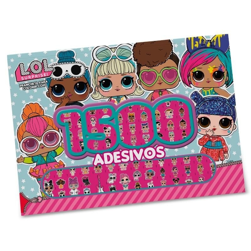 Livrinho LOL Surprise - Prancheta para colorir com 1500 adesivos  J