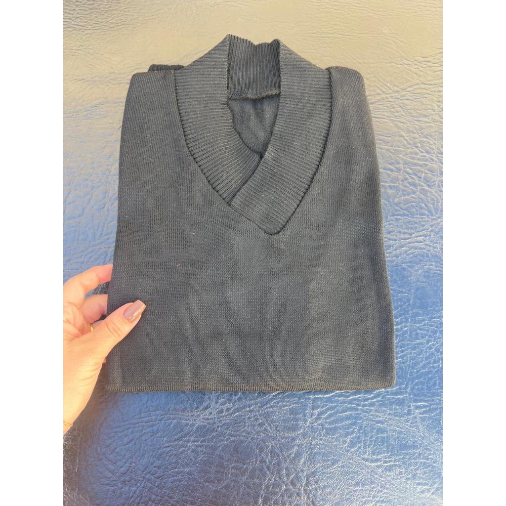 BLUSA BASICA DE TRICOT DECOTE V LISA ELASTANO SUETER