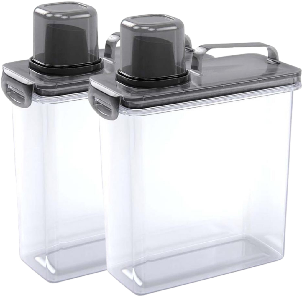 Kit 2 Dispenser Sabão Em Pó Dosador Para Liquidos ou Granulados Lavanderia Amaciante -Plas...