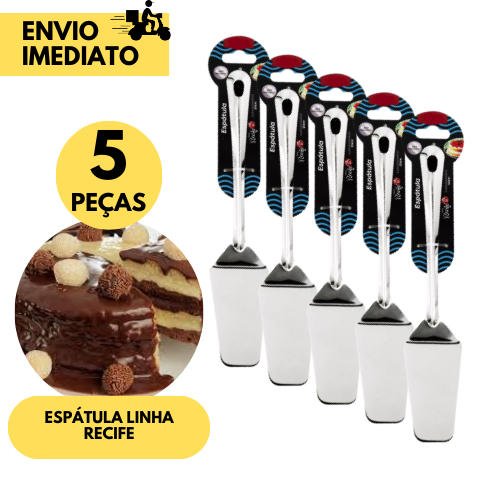 Kit 5 Espátulas de Bolo Inox Confeitaria Bolos, Tortas  Cozinha Profissional uso Diário Bolo