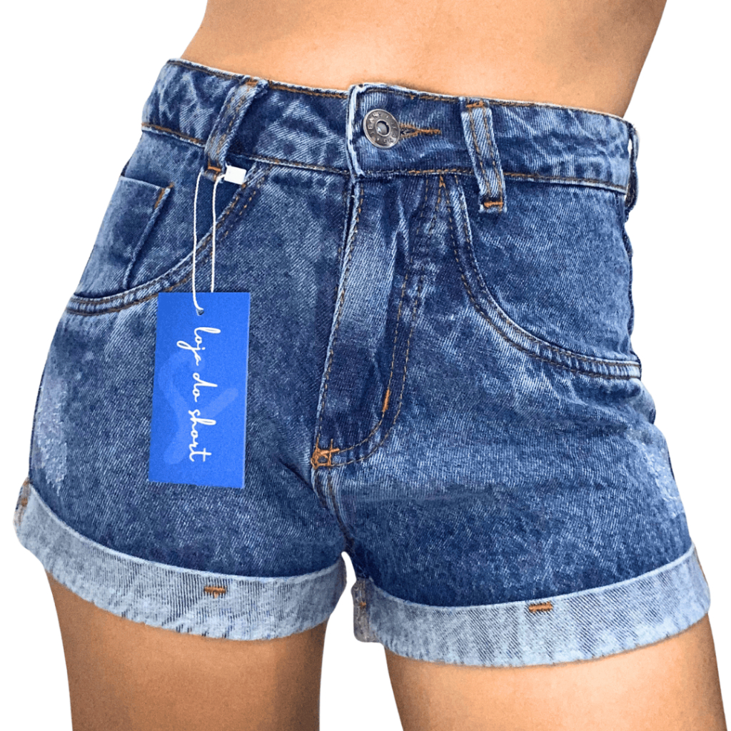 Short Jeans Barra Dobrada Destroyed Leve