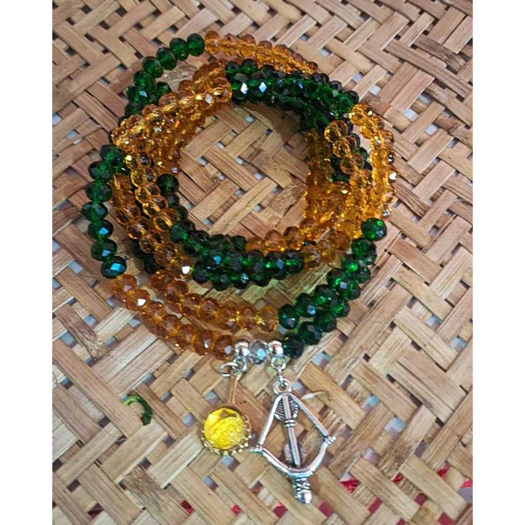 GUIA DE OXUM E OXOSSI CRISTAL 8MM COM PINJENTE em Oferta na Shopee