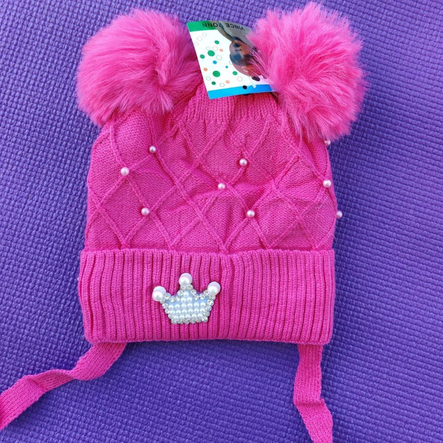 Gorro Touca Infantil Menina com  2 pompom Tricotado Quente Fashion (com bolinha ) ESTAMPAS SÃO ENVIADAS SORTIDO em Oferta na Shopee