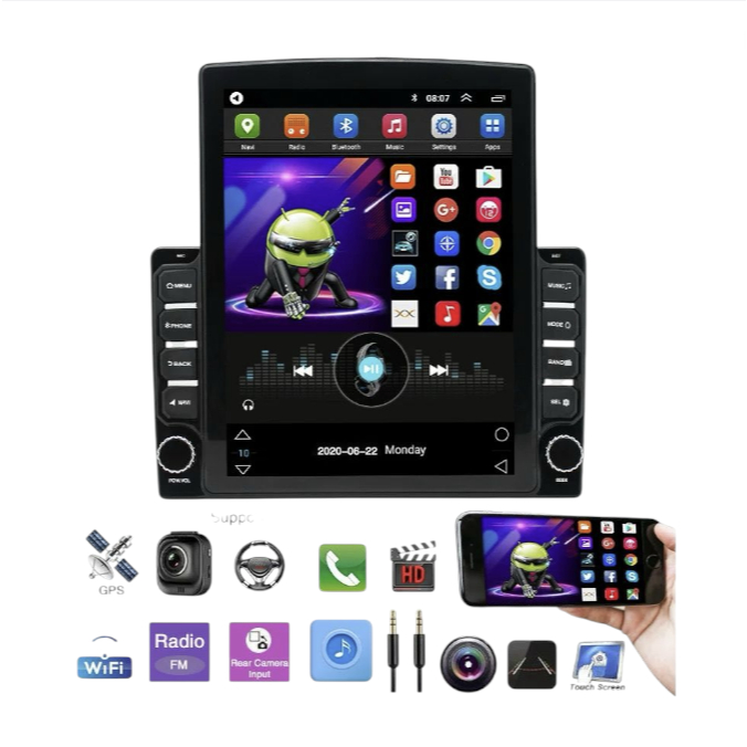 Central Multimídia Android Universal 9.7″com GPS CarPlay Tela Touch 2din Rádio Do Carro NO BRASIL