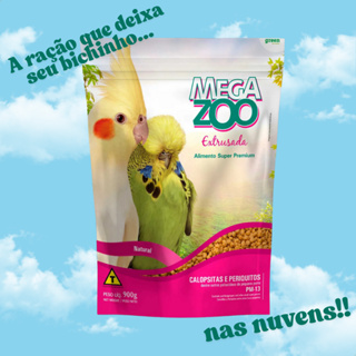Ração Super Premium Megazoo Extrusada 900g Calopsitas e Periquitos PM13 Alimento Passaros e Aves em Oferta na Shopee