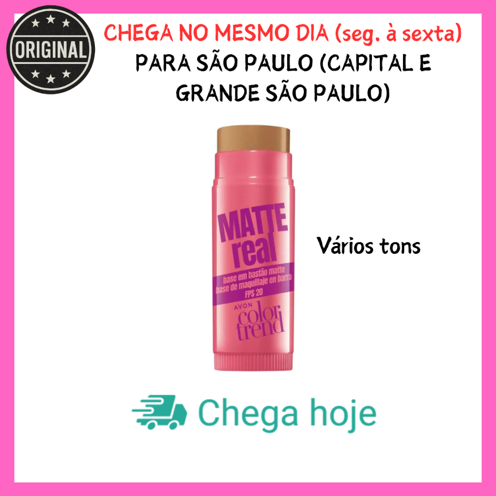 Base em Bastão Matte Real FPS 20 Avon Vários Tons em Oferta na Shopee