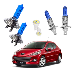 Kit Lampada Farol Super Branca Peugeot 206 207 Envio Rapido