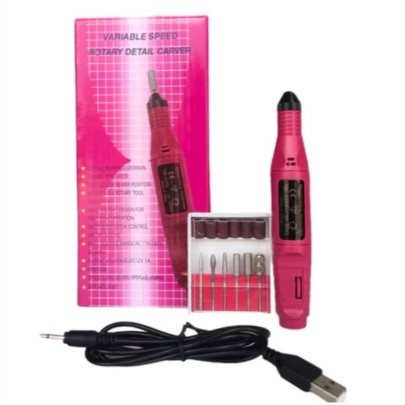 kit 2 Lixa Elétrica Para Unhas Aparelho Lixador De Unha E Tira Cutícula Manicure / Pedicuro 100/240V 50/60HZ - Rosa