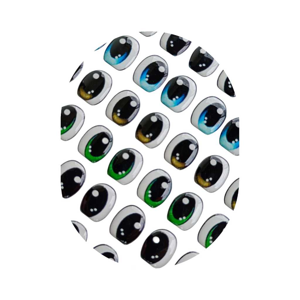 Olhos Resinados adesivos para artesanato ,biscuit,eva ,feltro e outros artesanatos MBH 339 A 344 em Oferta na Shopee