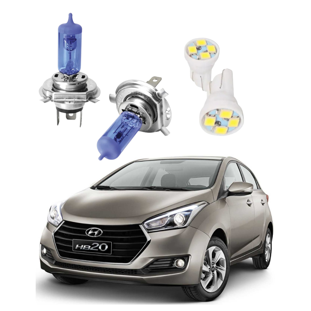 Kit Lampada Farol Super Branca Hyundai Hb20 Hb20s Hb20x Envio Rapido