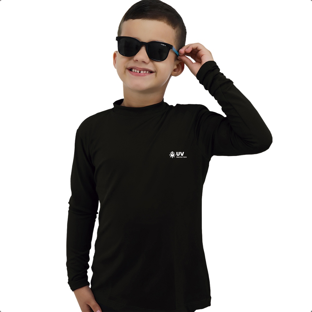 Camisa Uv Térmica Proteção solar Infantil Segunda Pele Feminina e Masculina menino e menina unissex