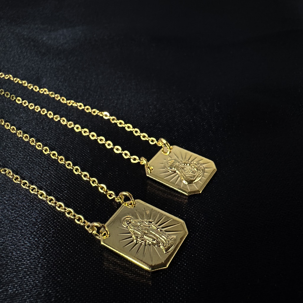Escapulário Nossa Senhora masculino  do carmo Corrente  Banhado a Ouro 18k ou  Prata 925
