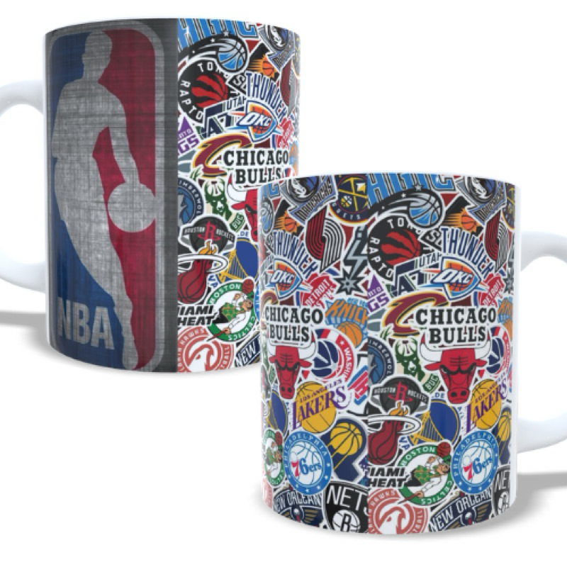 Caneca personalizada times da NBA basquete - Lakers Golden States Raptors Celtics Thunders Wolves
