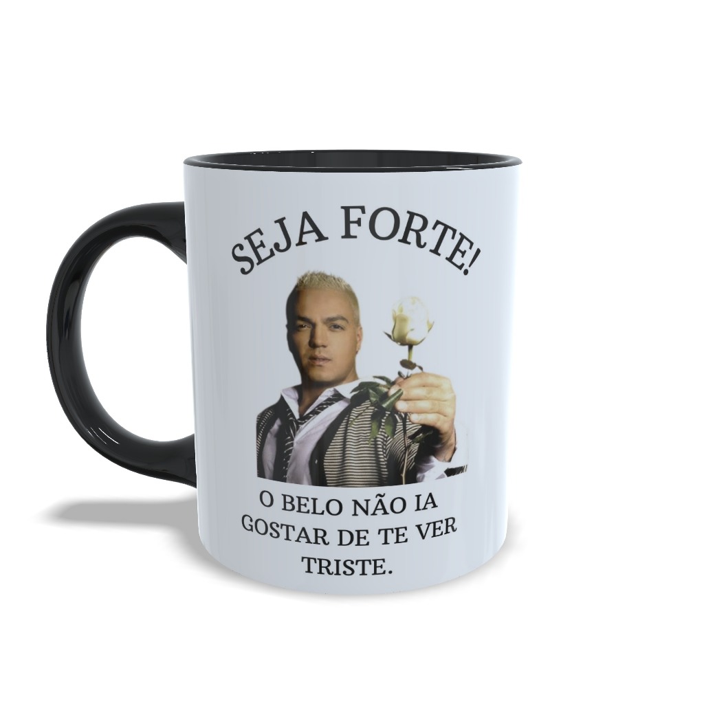 Caneca Belo meme seja forte branca e colorida em Oferta na Shopee