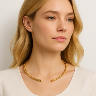 Colar Dourado minimalista aro regulável círculo liso gargantilhas feminina Choker de luxo para uso diário mulheres finas em Oferta na Shopee
