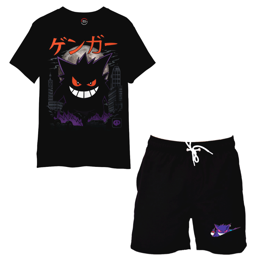 Conjunto Camiseta E Bermuda Kit Masculino Gengar em Oferta na Shopee
