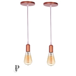 Kit 2 Pendente Fio Cabo Decorativo Retrô soquete E27 1M 110/220w em Oferta na Shopee