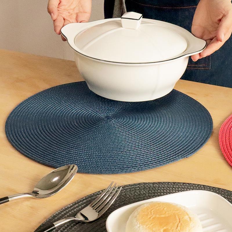Oferta Jogo Americano Redondo Descanso De Mesa 38Cm Utensilio De Cozinha 2,4 ou 6 Uns Multiuso Porta Jantar Mesa Posta