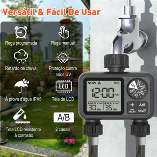 Temporizador Automático Irrigação Cronometrado , 2 Zonas – Ideal Para Jardins, Fazendas e Estufas em Oferta na Shopee