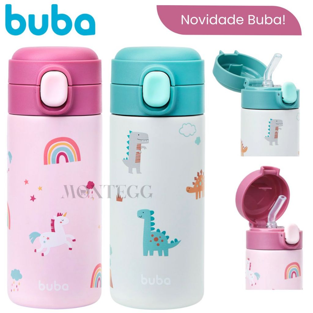 Garrafa Termica I Antil Aço Inox Canudo Silicone Buba Garrafinha I Antil Buba Magic Parede Dupla — R$ 96,91 em Shopee, 12% OFF