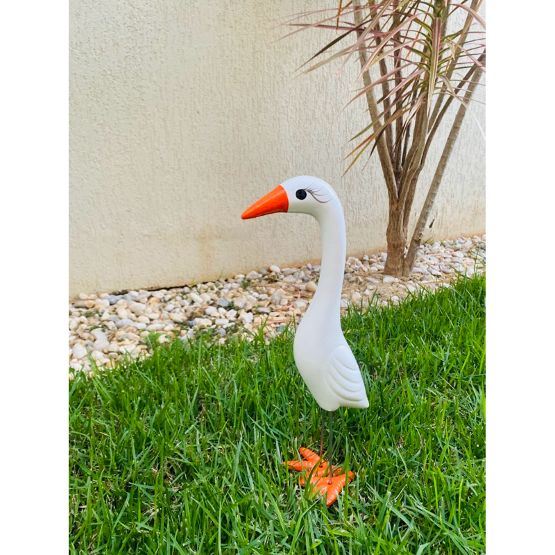 Enfeite de Jardim Garça Decorativa