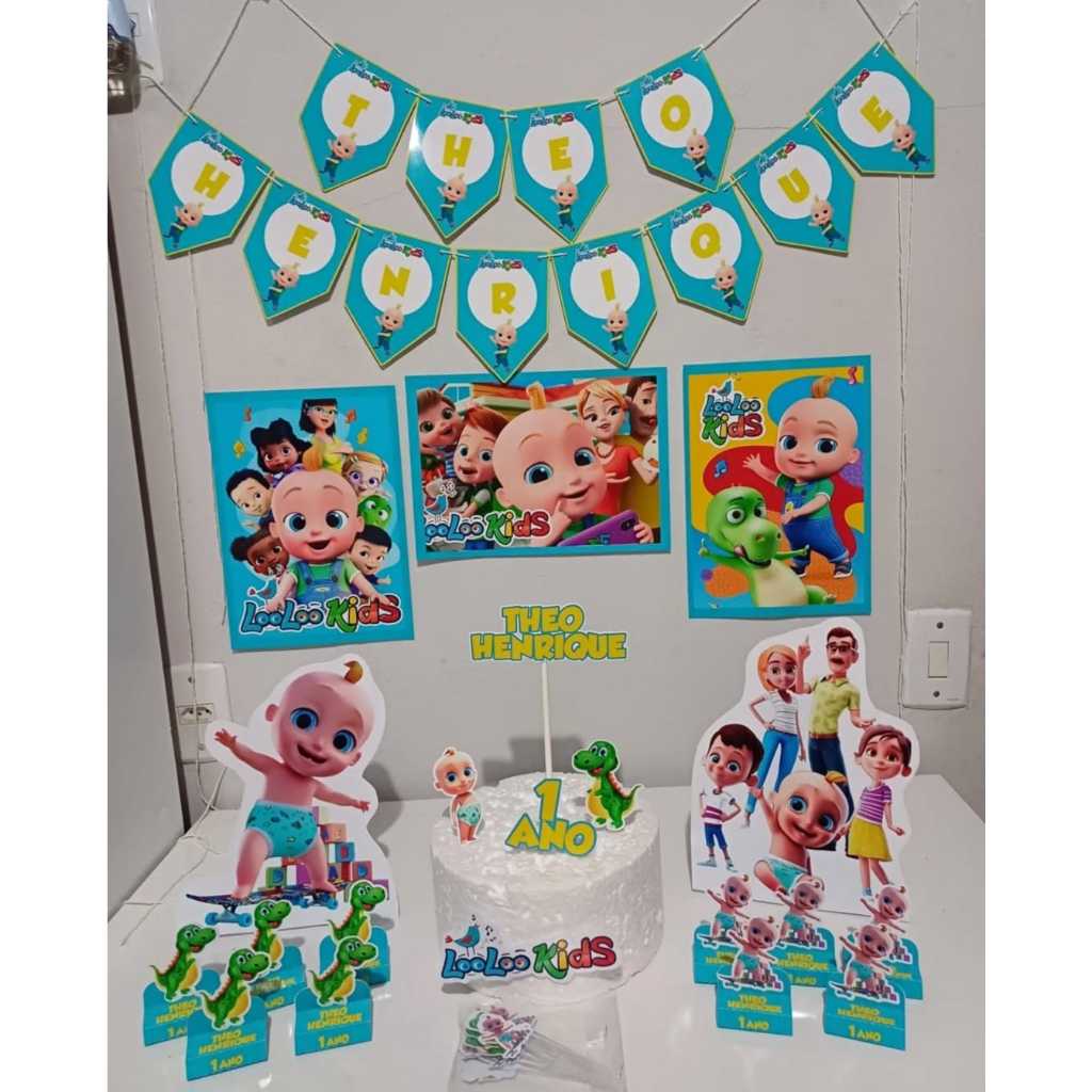 kit festa decoração só um bolinho mesversario Looloo Kids / Loo Loo Kids em Oferta na Shopee