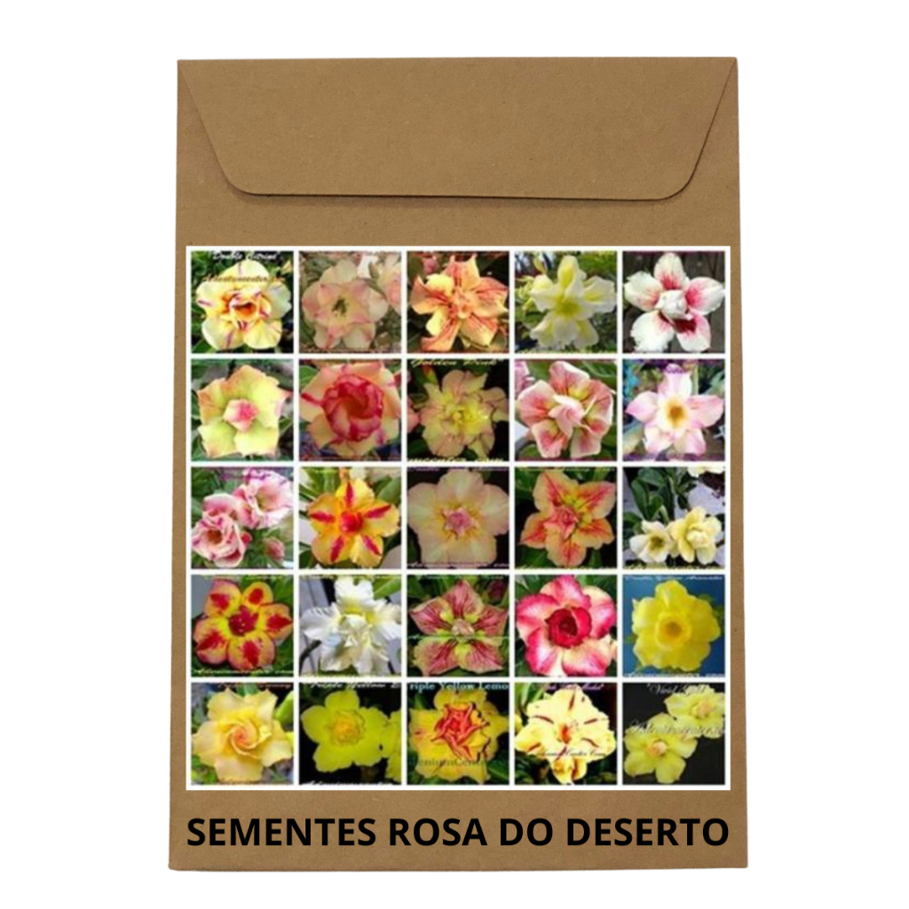 20 Sementes de Rosa do Deserto na cor AMARELA