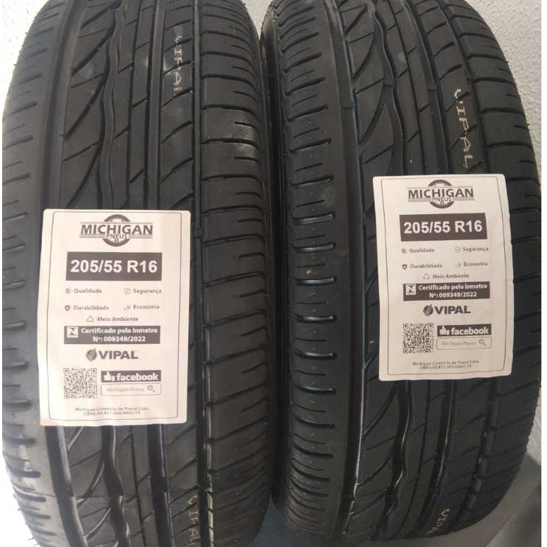 Kit 2 Pneu 205/55/16 MICHIGAN Borracha Vipal