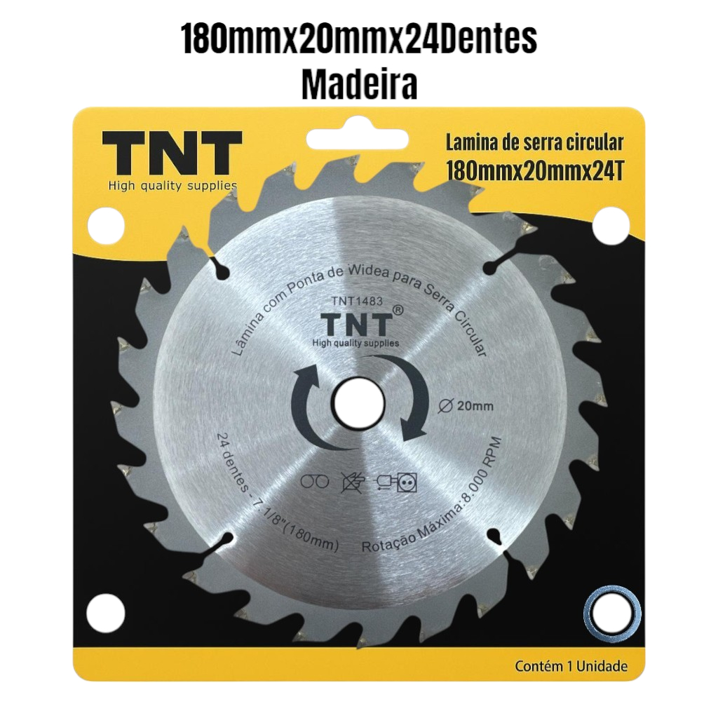 Lamina De Serra Circular P/madeira 180mm C/24 Dentes em Oferta na Shopee