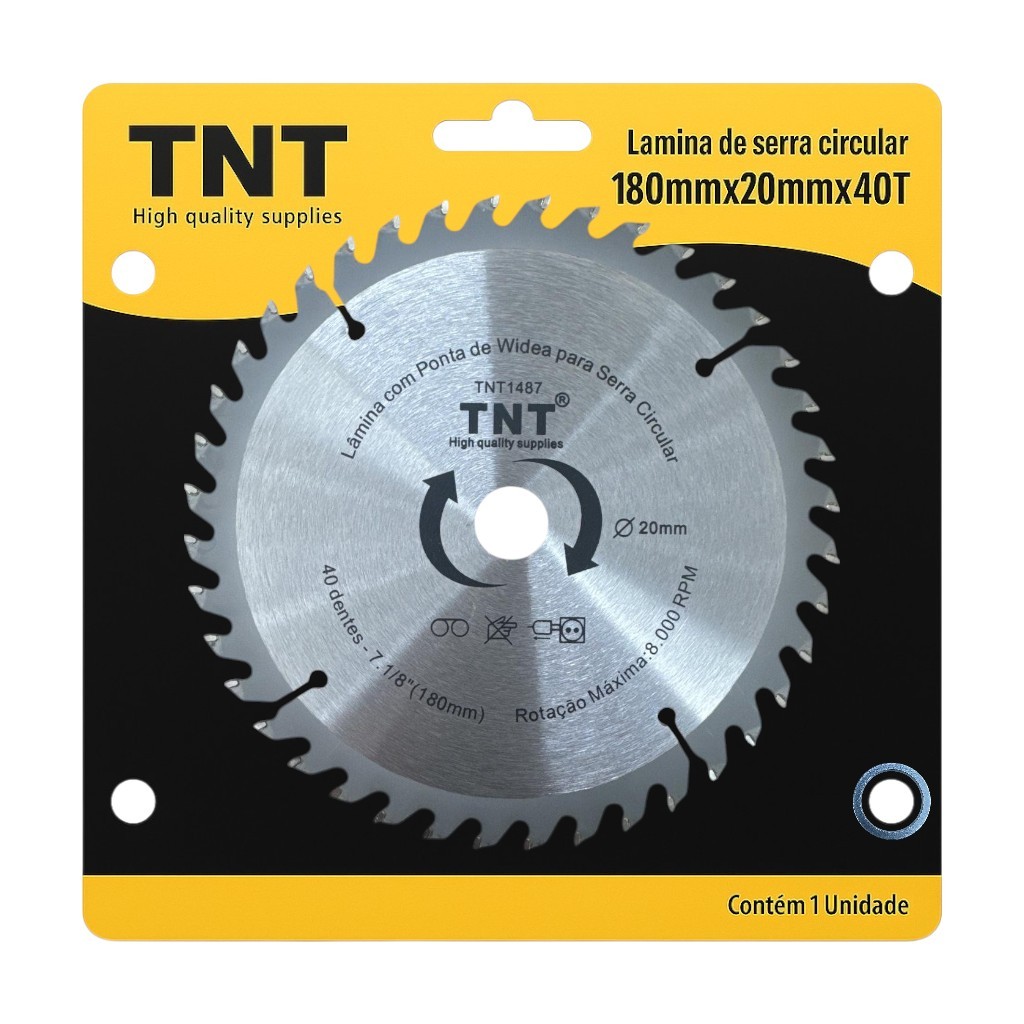 Lâmina Serra Circular TNT 180 mm – 40 Dentes | Corte em Madeira & Laminados em Oferta na Shopee