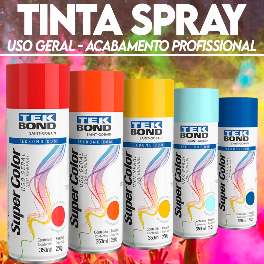 Tinta Spray Premium Uso Geral 350ML Multiuso Secagem Rápida Uso Interno/Externo