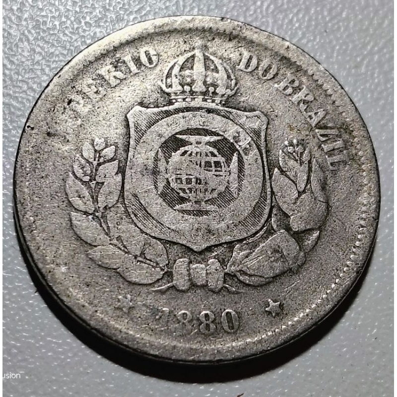 100 Réis 1880 - Império do Brasil - Elimatec Moedas Antigas.