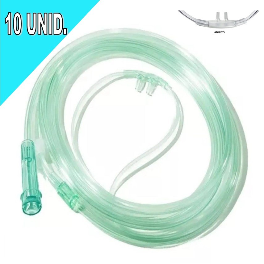 Kit 10 Cateter Nasal Oxigênio Canula Adulto Foyomed/Goodcome 2.0M com NF - Lote FY2404016 Val 19-06-2029 em Oferta na Shopee