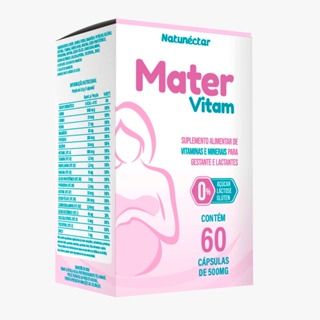 Suplemento Vitaminas e Minerais Gestante Lactantes Mater Vitam 60 Cápsulas 500mg Premium em Oferta na Shopee