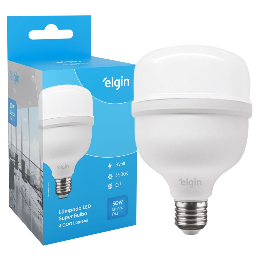 Lâmpadas Super Bulbo Alta Potência Led 50w 6500k - Elgin - Home & Living