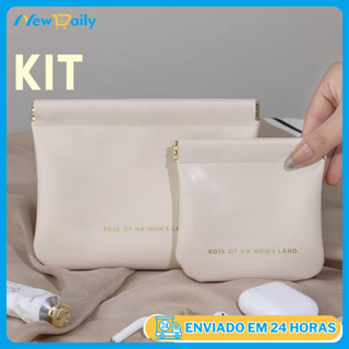 Necessaire Bolsa Porta Batom Brincos Absorventes Maquiagens Multiuso Com Fechado de Imã OG-41-ND/OG-42-ND em Oferta na Shopee
