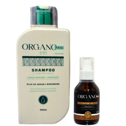 Shampoo 500ml Organo Pro + Óleo Vegetal Ojon Oil 100ml – Força e Brilho