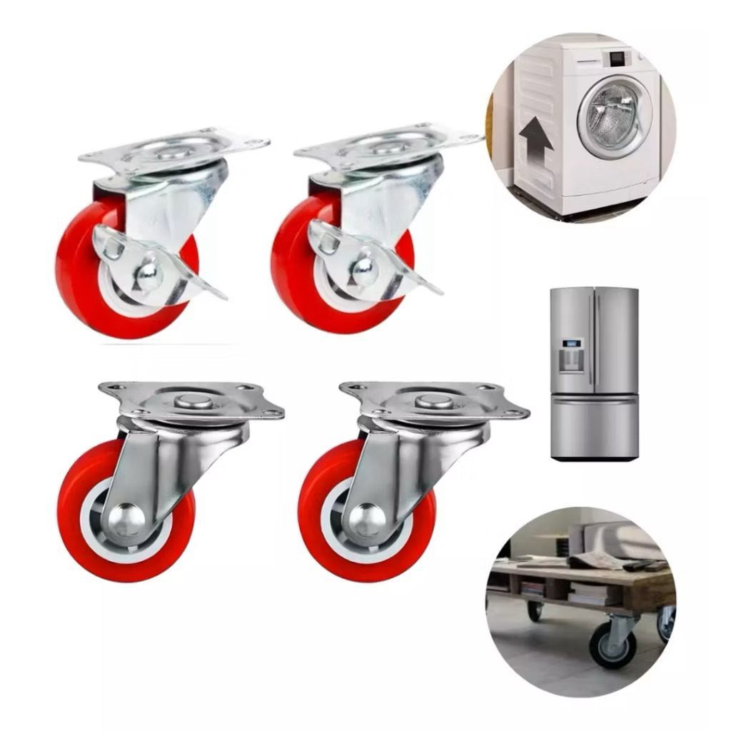 Kit Até 12 Rodas Giratórias Com freio Rodinhas 60Kg Cada 360° Reforçado em Oferta na Shopee