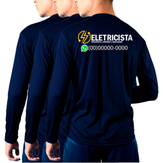 Kit 3 Camiseta para Eletricista personalizada Com Seu TELEFONE Uniforme Profissional em Oferta na Shopee