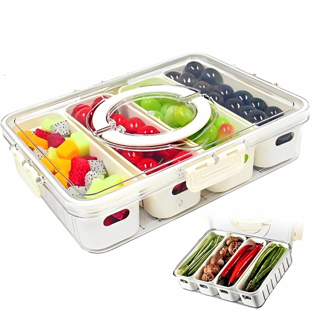 Pote Organizador de Geladeira Hermético Multiuso 4 Divisórias Com Escorredor em Oferta na Shopee