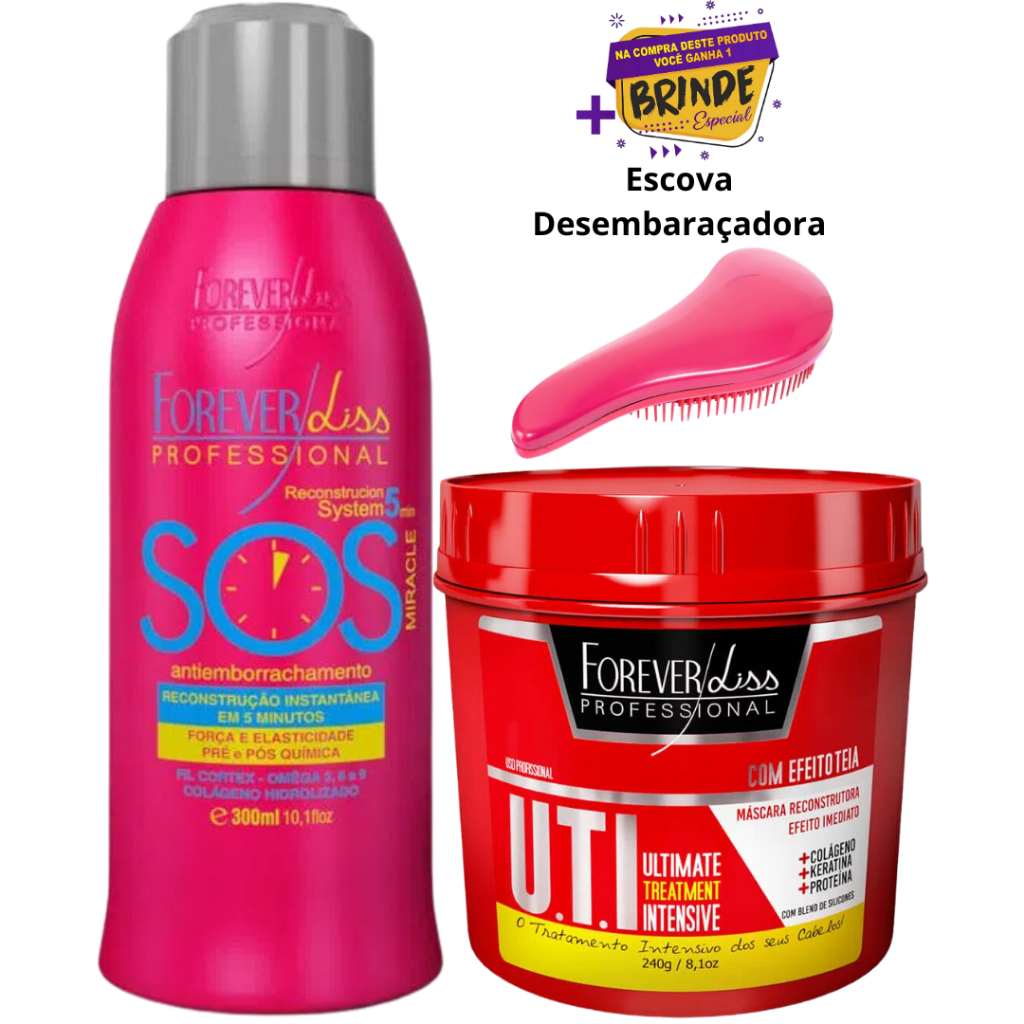 Kit Sos + Uti Reconstrução Capilar Profunda Forever Liss em Oferta na Shopee