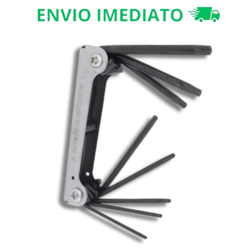 Jogo De Chave Torque Torx T9-t40 Canivete 8 Pontas Corneta