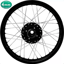 Roda Traseira Aro Preto Jante Xtz 125 Cubo Preto Tambor Raio Cromado 4mm