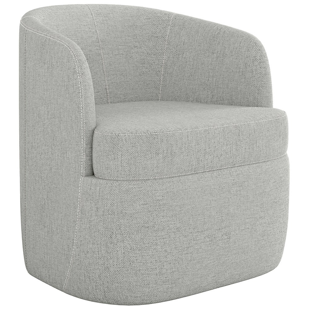 Poltrona Decorativa Giratória para Sala de Estar Siena K01 Linho Cinza - Lyam Decor - Home & Living