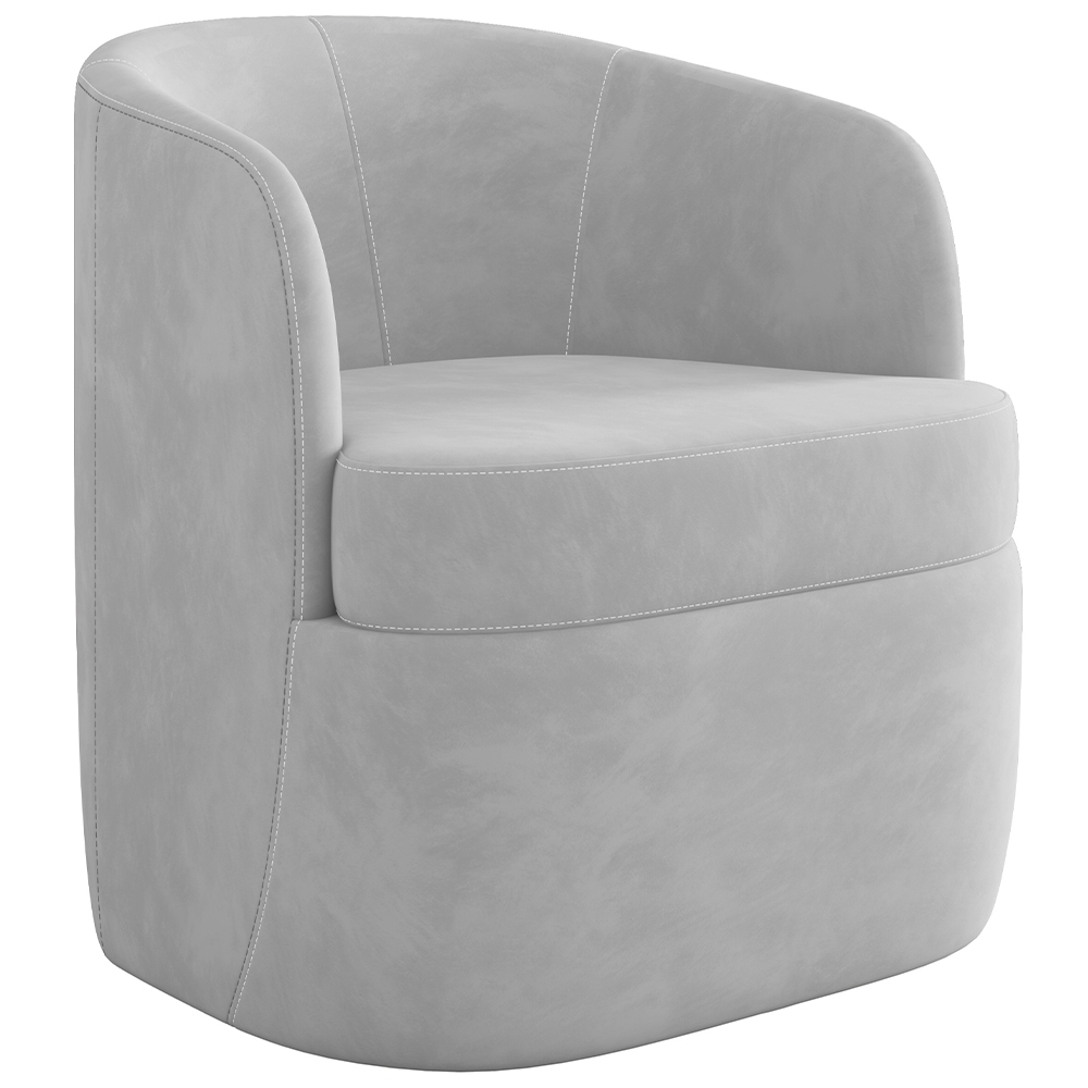 Poltrona Decorativa Giratória Para Sala de Estar Siena K01 Veludo Cinza - Lyam Decor