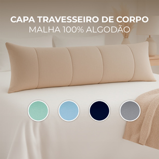 Fronha Travesseiro Corpo Xuxão Malha 100% Algodão Capa Com Zíper em Oferta na Shopee