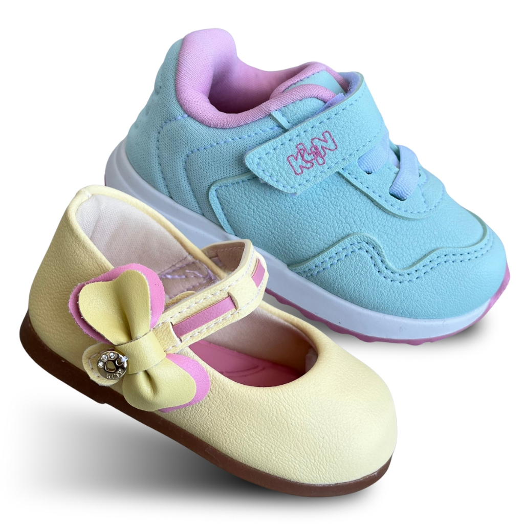 Kit 2 Pares de Calçados Sapatilha e Tênis Klin Baby Combo